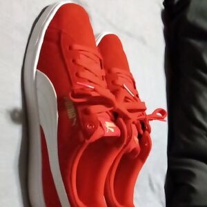 Puma Red and White Athletic Shoes